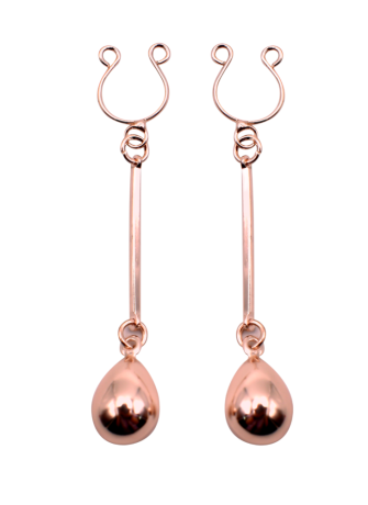 Bijou pince téton, forme perle doré rose - SO-0189
